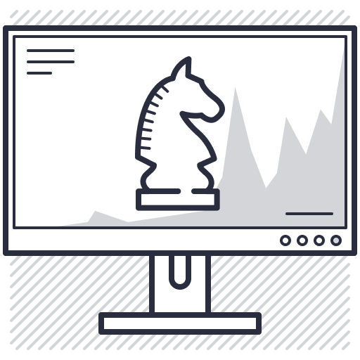 Knight Chess Piece on a Computer Screen Illustration